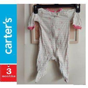 🎁 10/$25 Carter's 3 month sleeper_girl white and pink